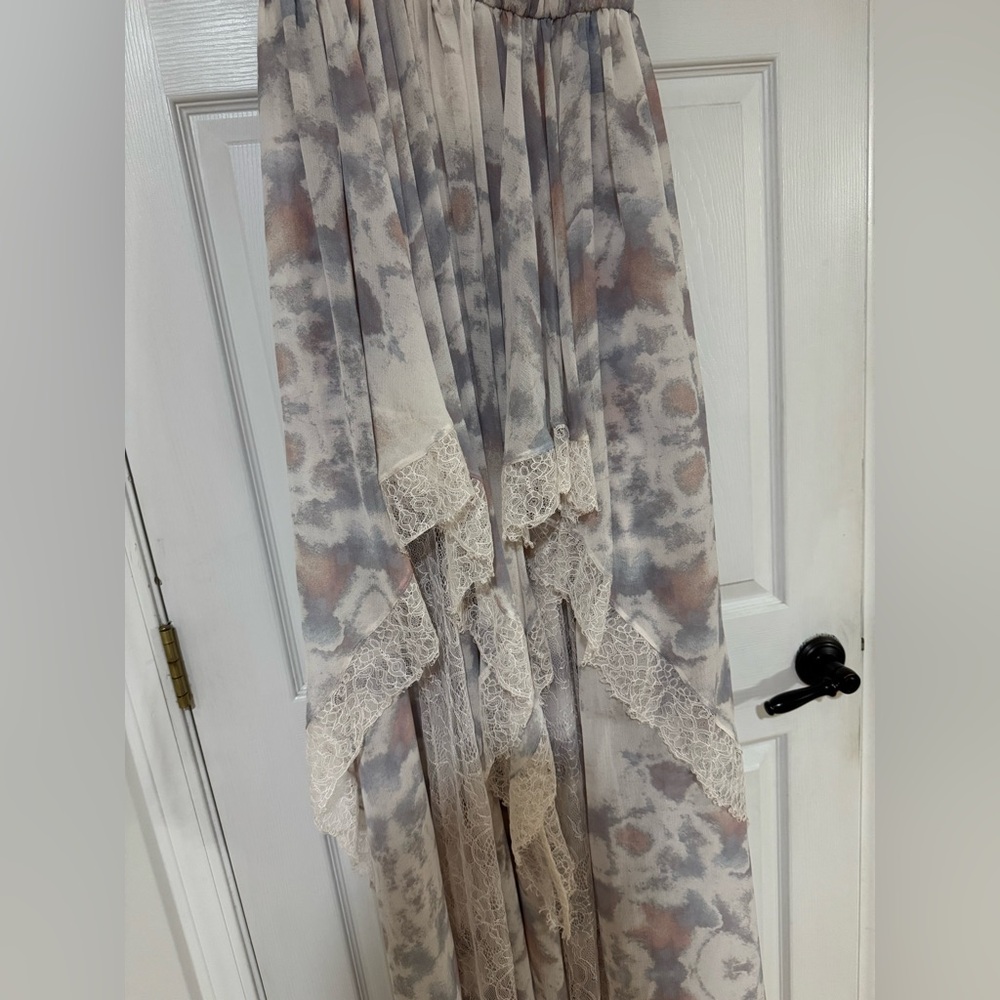 Free People Ivory Tower Maxi Dress Halter Lace Tiered Gown Size 10 MSRP $350 FP - Picture 4 of 9
